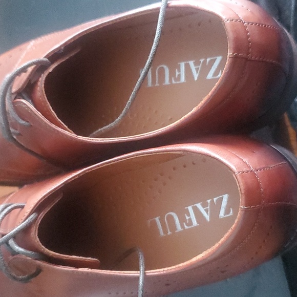 EUC Men's Lace up Wingtip Dress Shoes -Cognac Brown Size 7 - Picture 9 of 9